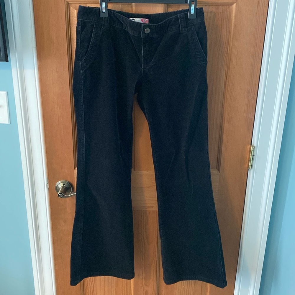 Roxy Size 9 Women's Teen Black Corduroy Wide Leg Pants NEW